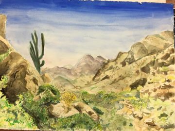 Watercolor desert