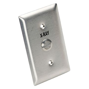 Low Profile X-ray Wall Switch, Push Button, Stainless