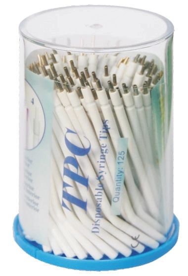 Disposable Air/Water Syringe Tips, White, Metal Core, 250ct