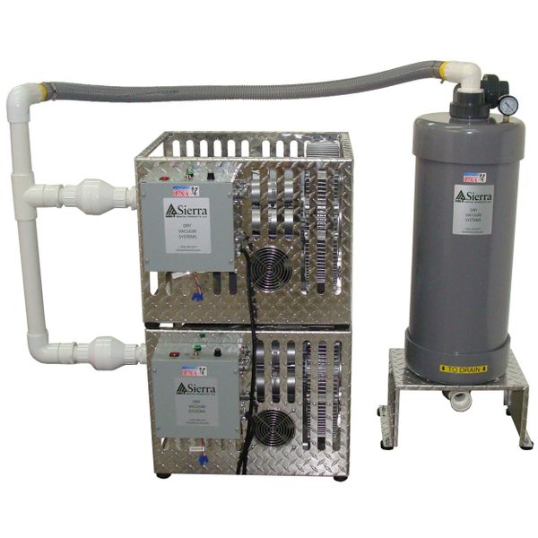 TRU-VAC 22 Dual Dry Vacuum System, 4.8HP, 1-12 Users, Oil-less/Water-less/Belt-less