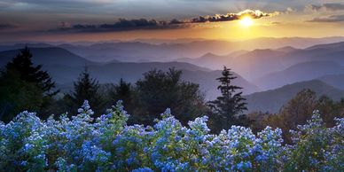 Sunset along the Blue Ridge Parkway in Western NC