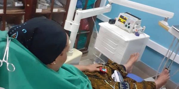 Dental Patient in Tanzania Africa Sedation monitors