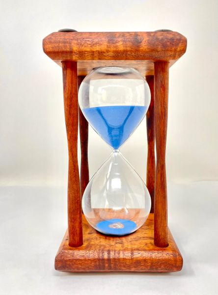 Hawaiian Koa Hourglass (60 Minutes) Blue Sand