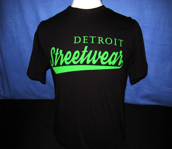 Detroit Streetwear T-shirt Black (green print)