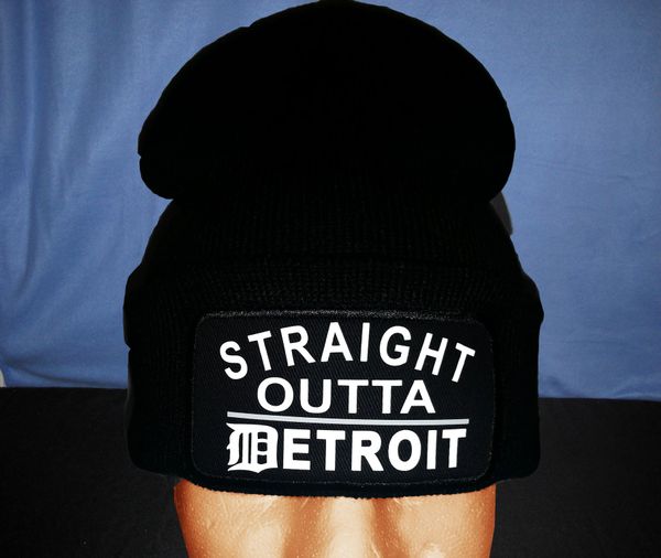 Straight Outta Detroit Skull Cap - Black