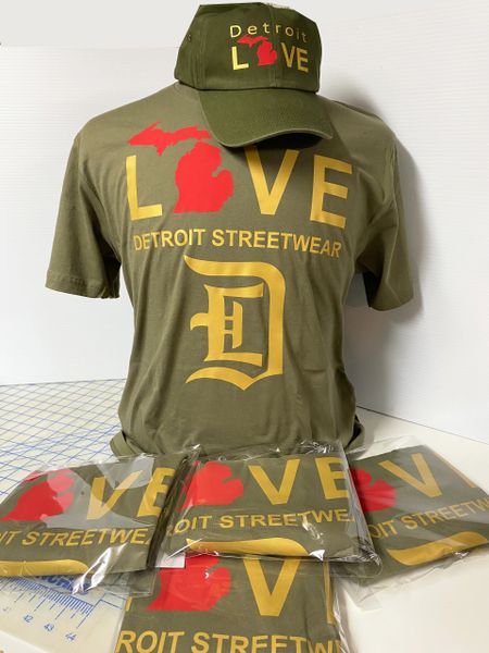 Love - Detroit Streetwear MI - Green (t-shirt only)