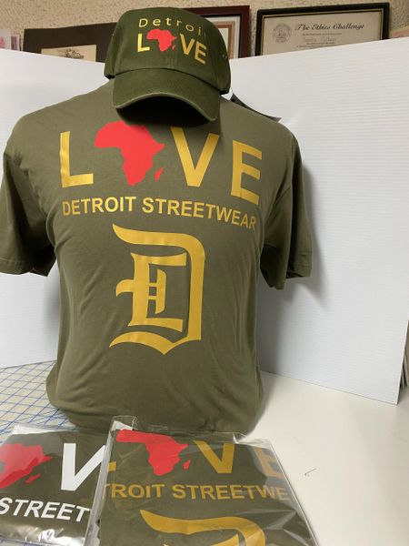 Love - Detroit Streetwear Africa - Military Green (t-shirt only)