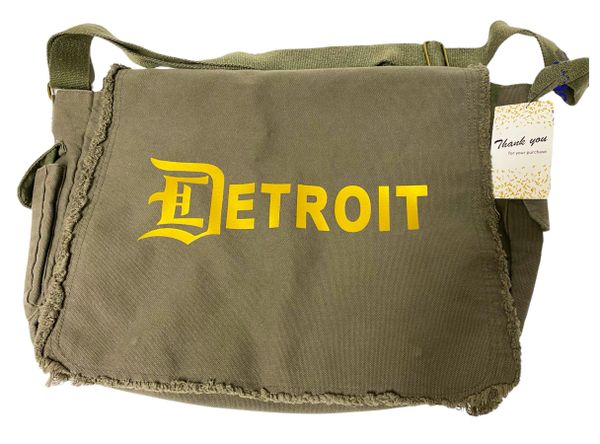 Khaki Detroit Messenger Bag