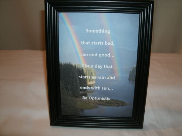 Be Optimistic Framed Quote 5x7