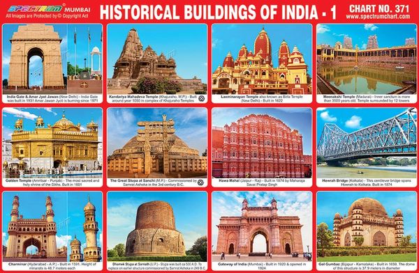 Chart No 371 Historical Buildings Of India 1 3823