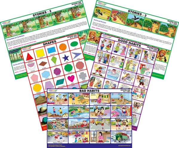 Spectrum Mirror Coat Educational Charts Set Of 5 Set 29 Shapes