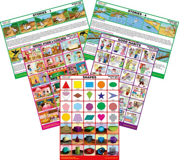 Spectrum Mirror Coat Educational Charts Set Of 5 Set 42 Shapes