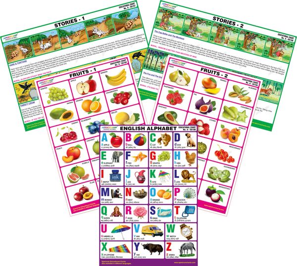 Spectrum Mirror Coat Educational Charts Set Of 5 Set 99 English