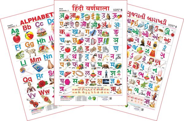 Spectrum Educational Large Wall Charts (Set of 3) : ( English Alphabet ...