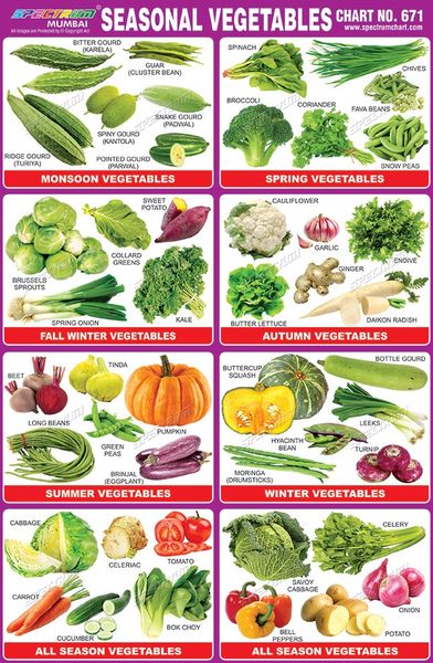 Chart No. 671 - Seasonal Vegetables