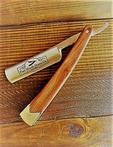 Straight Razor - Wood Handle with Stainless End Cap