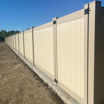 Tan and Clay privacy vinyl 