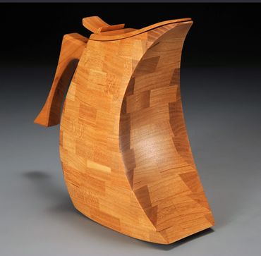 Wood Teapot, Sculptural Teapot Art