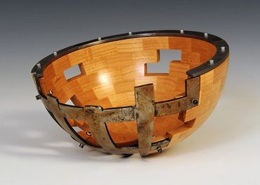 Sculptural wood, Damascus steel art