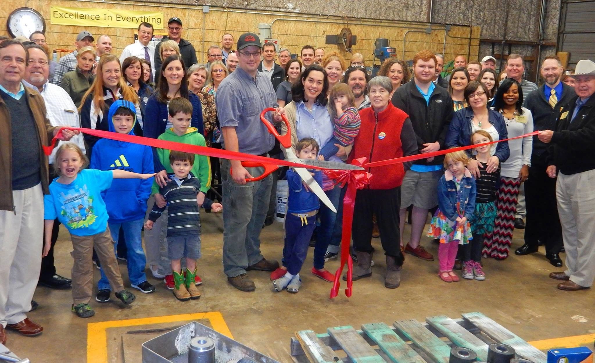 Turner Fabrication ribbon cutting in our main machine shop building in Nacogdoches, TX