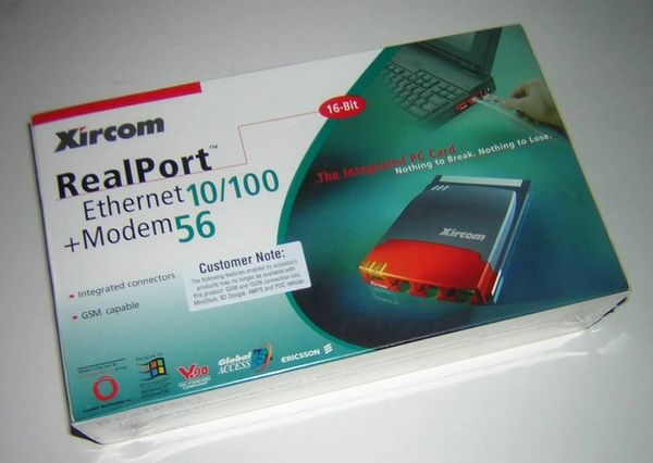 Xircom REM56G-100 PCMCIA RealPort 10/100 LAN + 56k Modem Combo PC Card NEW Box