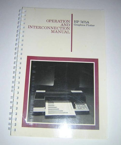 HP 7475A Graphics Plotter Operation and Interconnection Manual