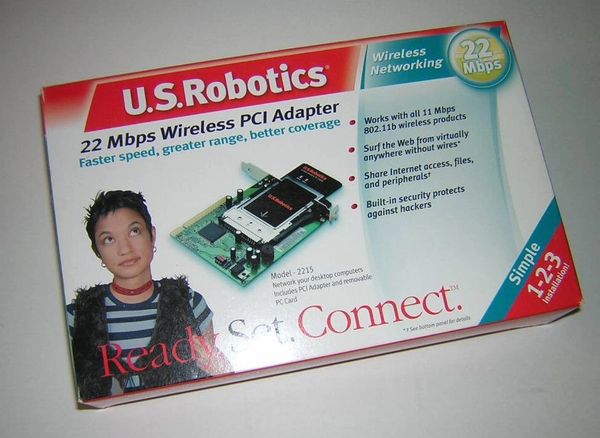 U.S. Robotics PCI Bus Adapter Card 2215 for PCMCIA Wireless Cards in Box
