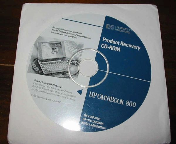 HP OmniBook 800CT 5/100 5/133 Genuine Recovery CD-ROM