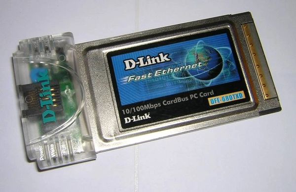 D-Link CardBus10/100 Fast Ethernet LAN PC Card with Integrated Jack DFE-680TXD
