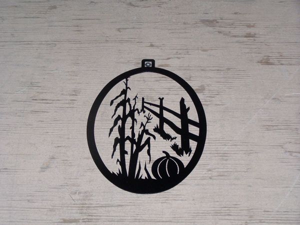 Corn Stalk With Fence Welcome Door Hanger