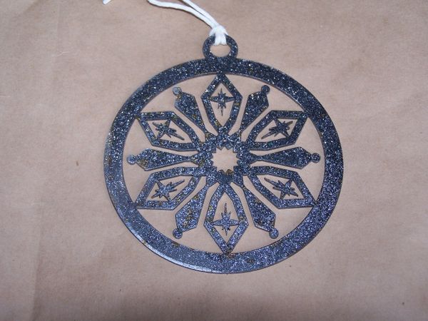 Snowflake in Circle Ornament