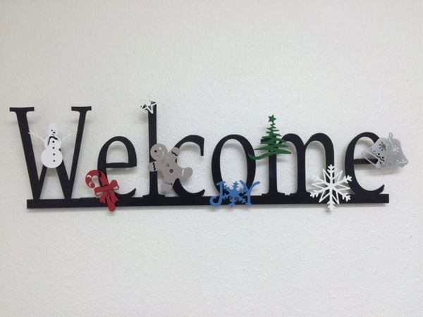 Horizontal welcome sign