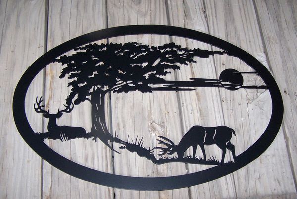 Two Deer 32" Wall Art