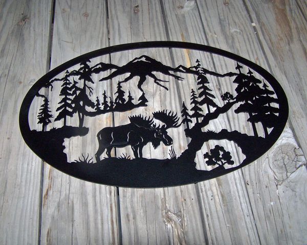 Moose Medium Oval Wall Art
