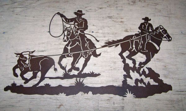 Steer Ropers 42" Wall Art