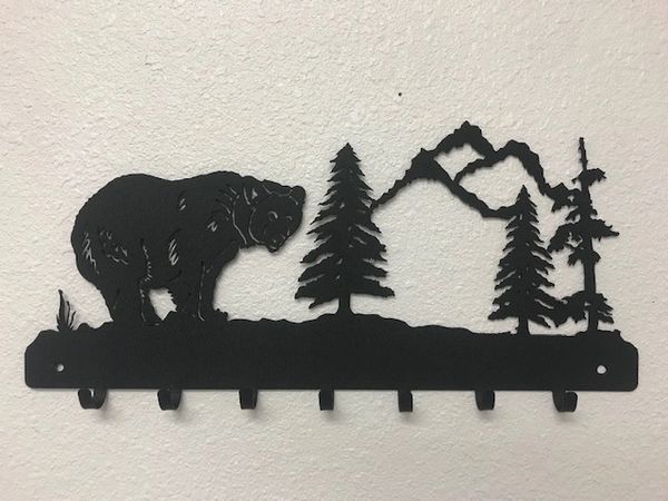 Grizzly Bear With Trees 7 Key Hook