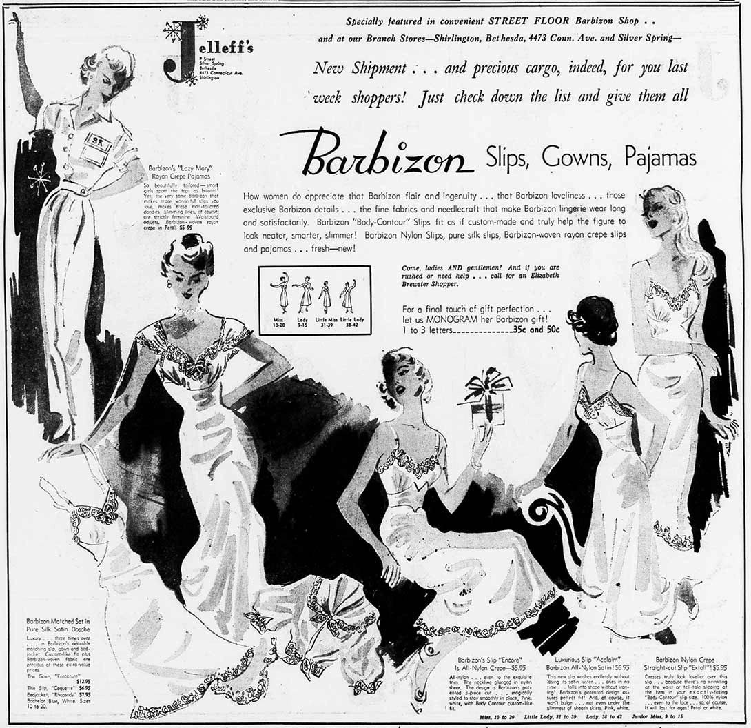 Identifying vintage Barbizon slips and petticoats.  Barbizon label dating resource.