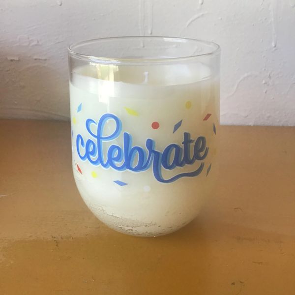 Celebrate Stemless Wine Glass Candles 16 oz.