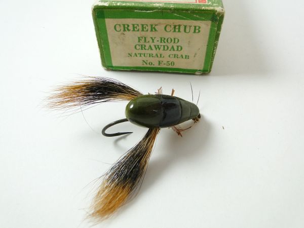 Creek Chub Fly Rod Crawdad F50  Old Antique & Vintage Wood Fishing Lures  Reels Tackle & More