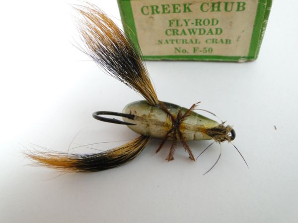 Creek Chub Fly Rod Crawdad F50  Old Antique & Vintage Wood Fishing Lures  Reels Tackle & More