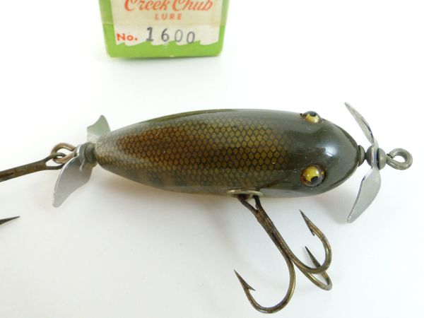 VINTAGE FISHING LURE! CREEK CHUB BABY CRIPPLED MINNOW IN SILVER SHINER!  WOOD, GE - Misión Boliviana Occidental