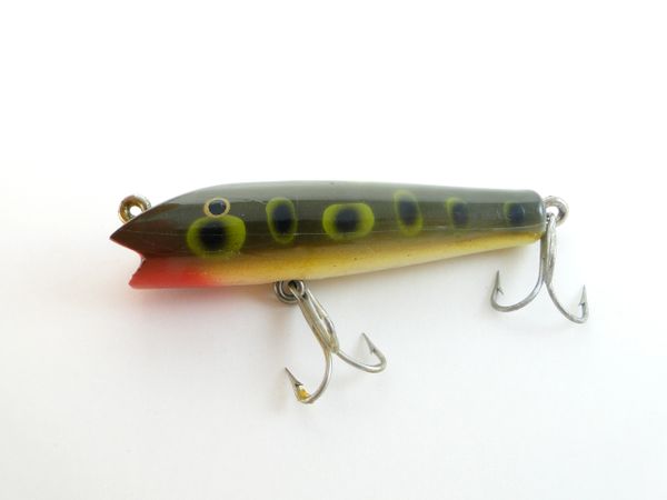 Vintage Creek Chub Darter Wooden Bait Lure Frog Finish ~ 4-1/4