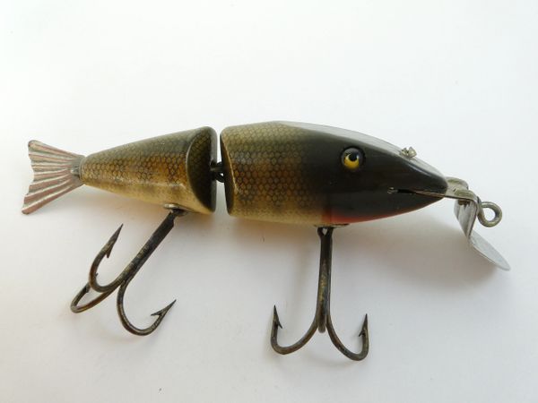 CREEK CHUB INJURED Minnow old wood fishing lure glass eyes $24.99