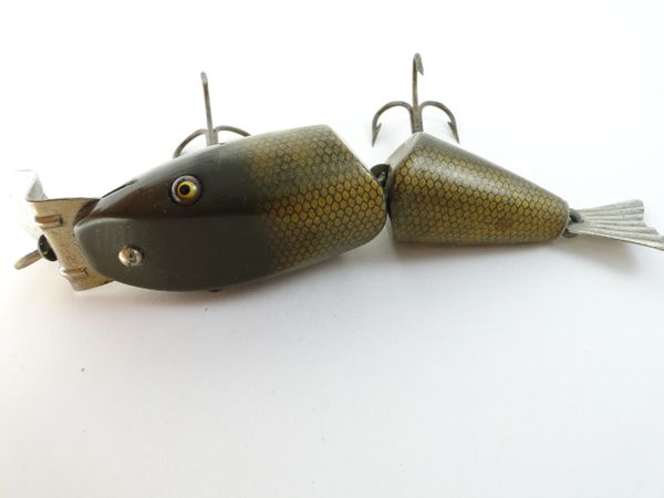 Creek Chub Jointed Pikie Glass Eye Wood Vintage Fishing Lure, Pikie Scale -  Read