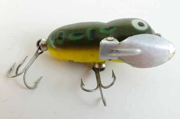 Heddon Tiny Crazy Crawler  Old Antique & Vintage Wood Fishing