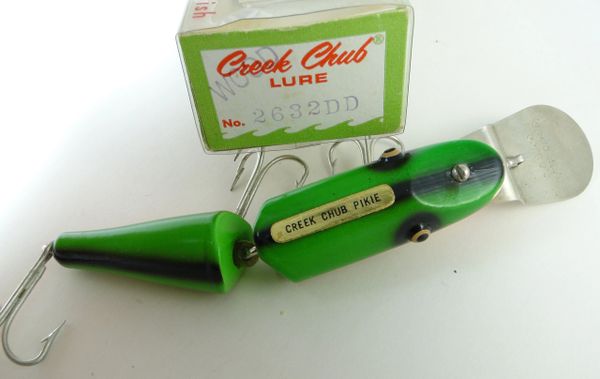 Creek Chub Pikie Minnow Fire Plug Lacquer Rainbow 731 End Labeled Box and  Tag