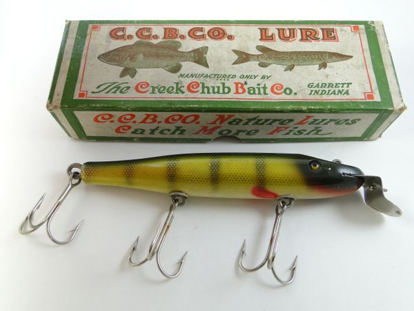 Creek Chub 2301 Early Husky Pikie in Perch EX in Correct Label End Box