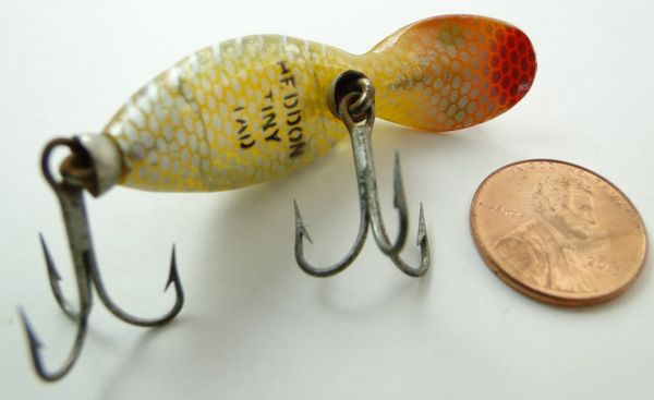 8) Vintage Wooden Fishing Lures. Heddon Tiny Tad