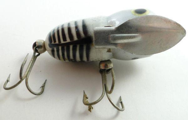 Vintage Heddon Silver Shore Tiny Crazy Crawler Lure For Sale