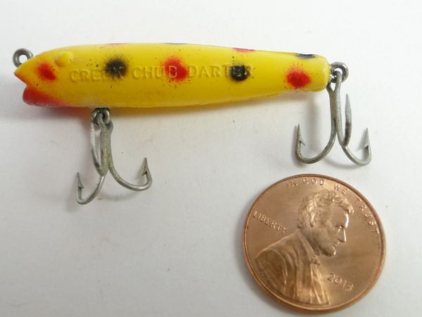 Vintage PFLUEGER PALOMINE, CREEK CHUB DARTER, JC HIGGINS Wood Fishing Lures  - عيادات أبوميزر لطب الأسنان